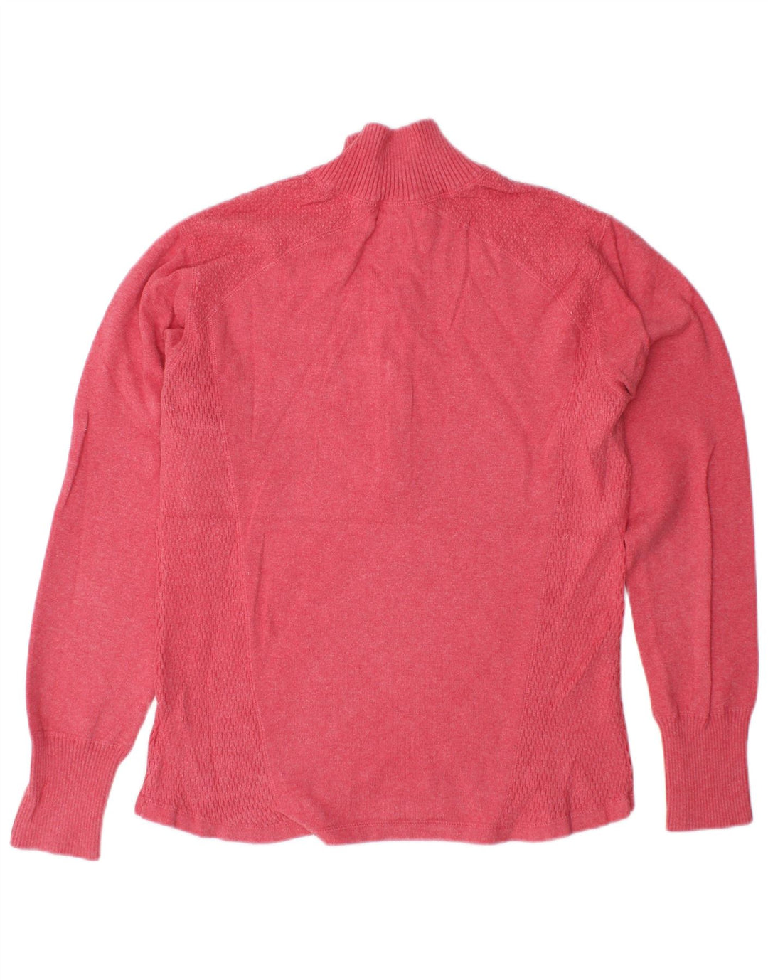 EDDIE BAUER Damen-Pullover mit Reißverschluss am Hals, UK 16, Größe L, Rosa, Baumwolle