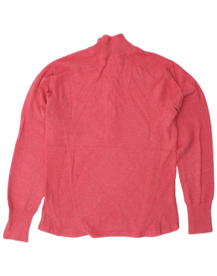 EDDIE BAUER Damen-Pullover mit Reißverschluss am Hals, UK 16, Größe L, Rosa, Baumwolle