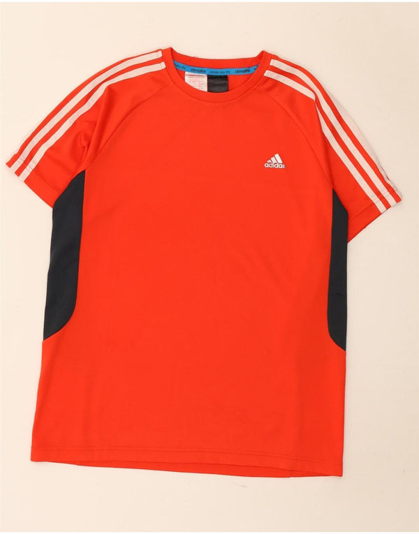 Adidas Jungen Climalite T-Shirt Top 15-16 Jahre Rot Farbblock