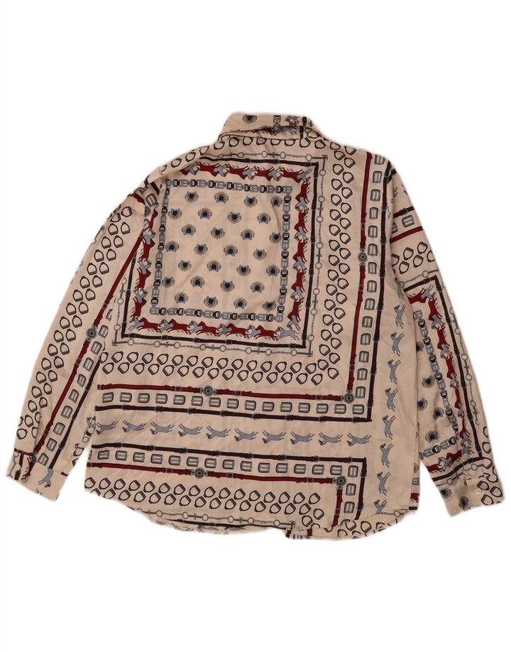 Marella Womens EMME Shirt UK 12 Medium Beige Geometrisch Polyester