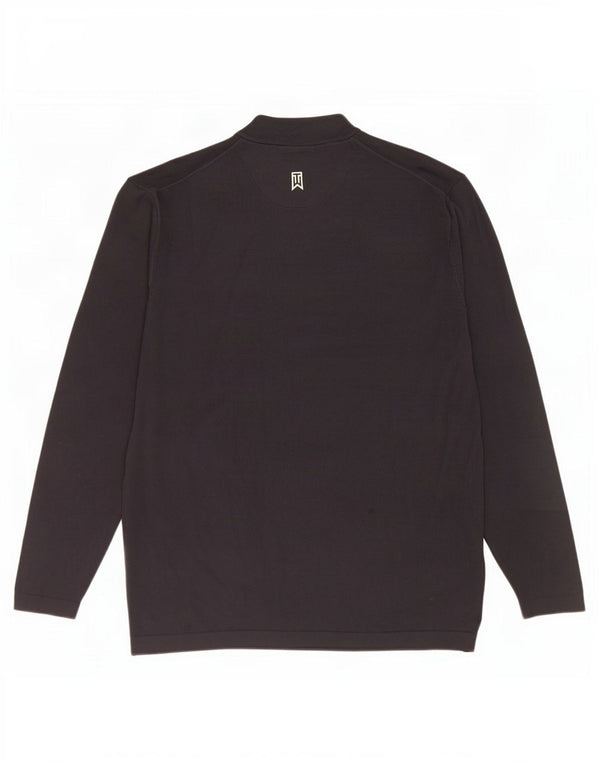 Nike Mens Dri Fit Turtle Neck Jumper Sweater UK 42/44 Large Black Nylon