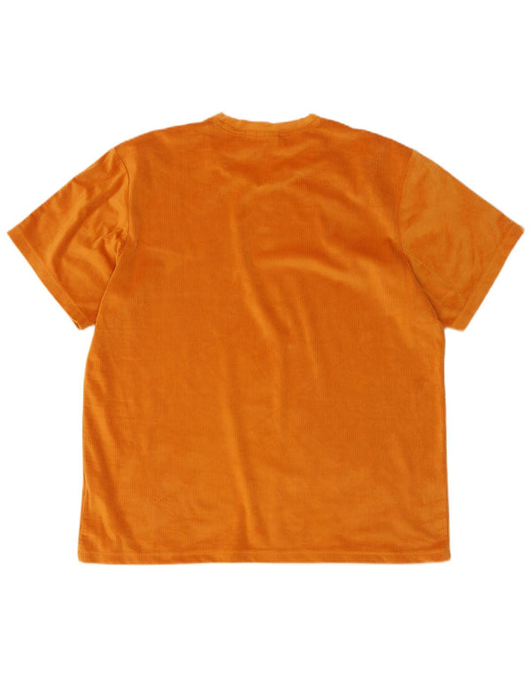 Adidas Damen Velour T-Shirt Top UK 18 XL Orange Polyester