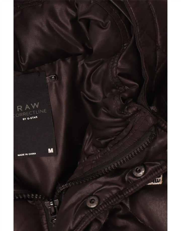 G-Star Herren-Jacke mit Kapuze, gepolstert, UK 38, Mittelschwarz, Polyester