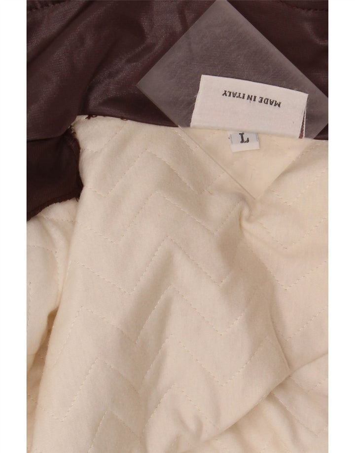 VINTAGE Damen Bomberjacke UK 16 Large Beige Polyester