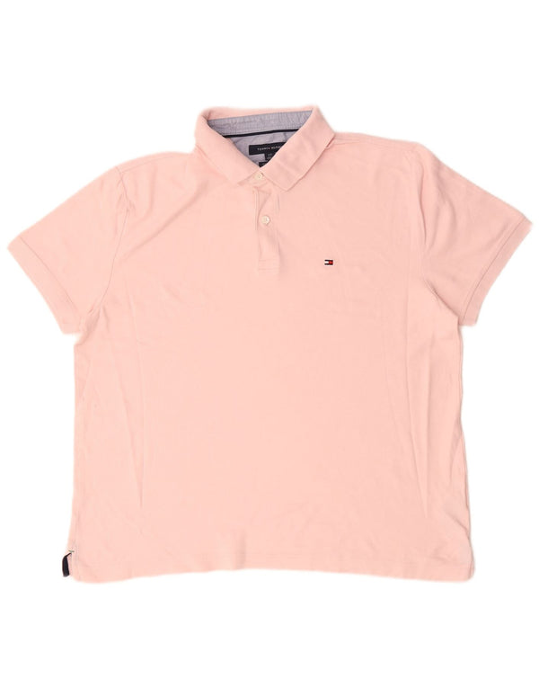 Tommy Hilfiger Herren-Poloshirt mit individueller Passform, groß, rosa Baumwolle