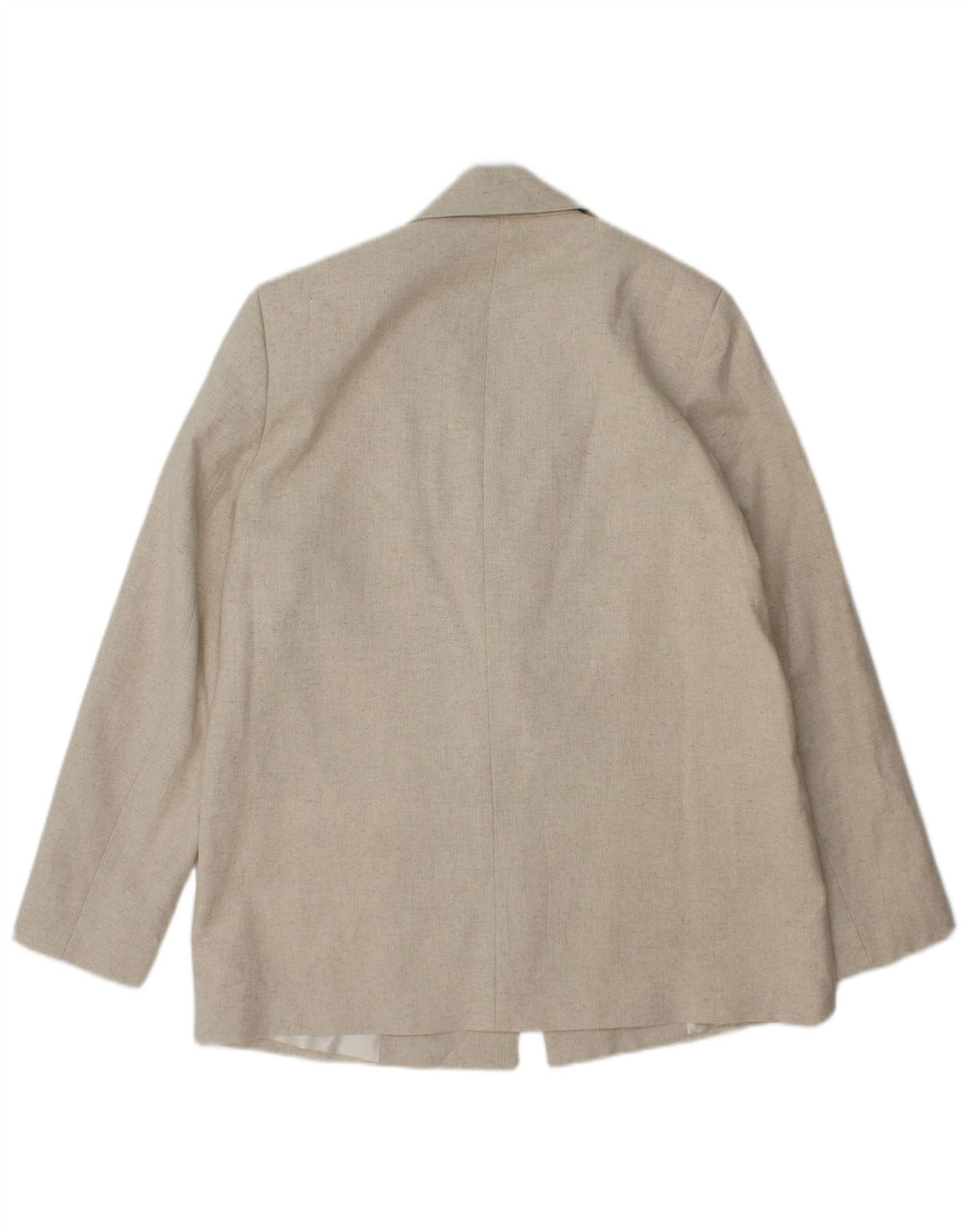 Zara Damen-Blazer mit 1 Knopf, UK 14, Mittelbeige, Fischgrätenmuster, Acetat