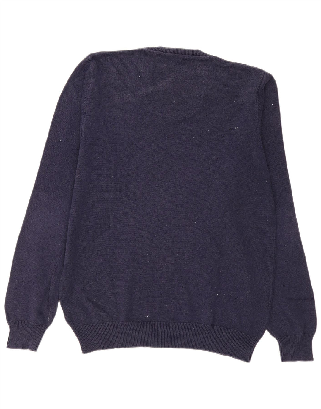 Marks & Spencer Herren-Pullover mit V-Ausschnitt aus mittelblauer Baumwolle