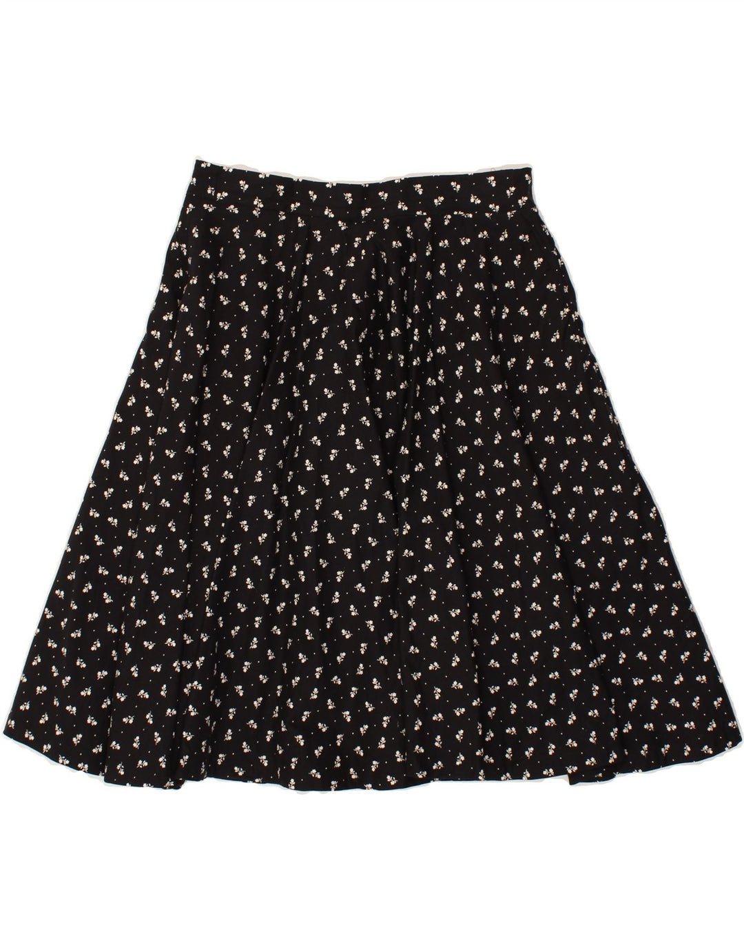 VINTAGE Womens A-Line Skirt W30 Medium Black Floral | Vintage Vintage | Thrift | Second-Hand Vintage | Used Clothing | Messina Hembry 