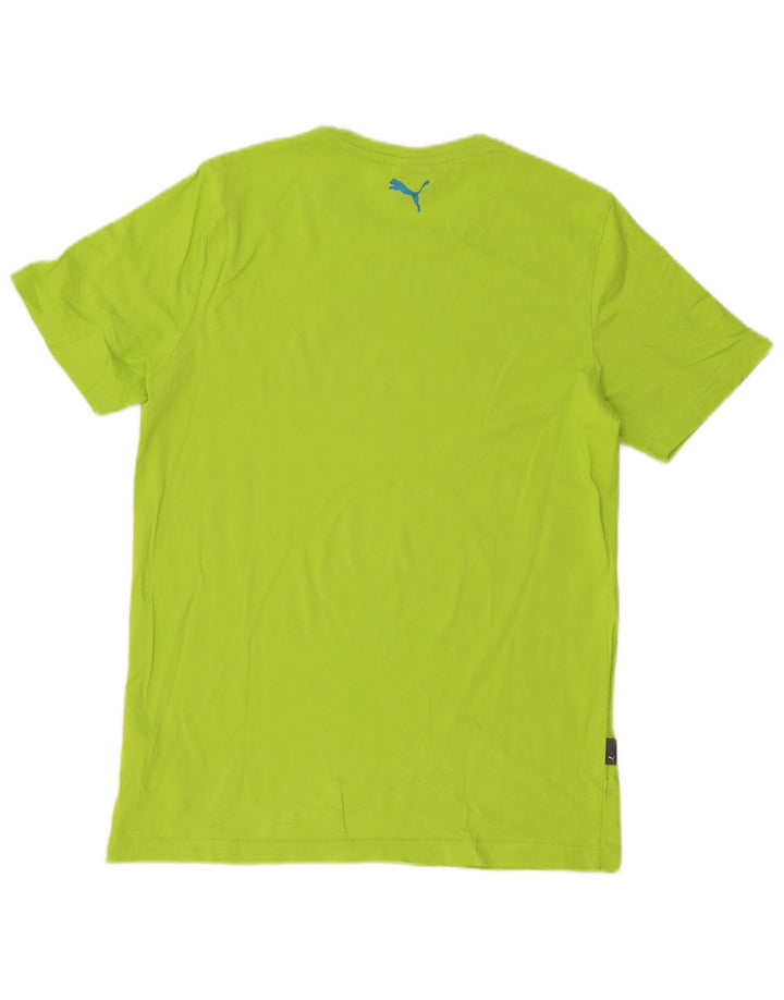 Puma Herren Grafik-T-Shirt-Oberteil aus mittelgrüner Baumwolle