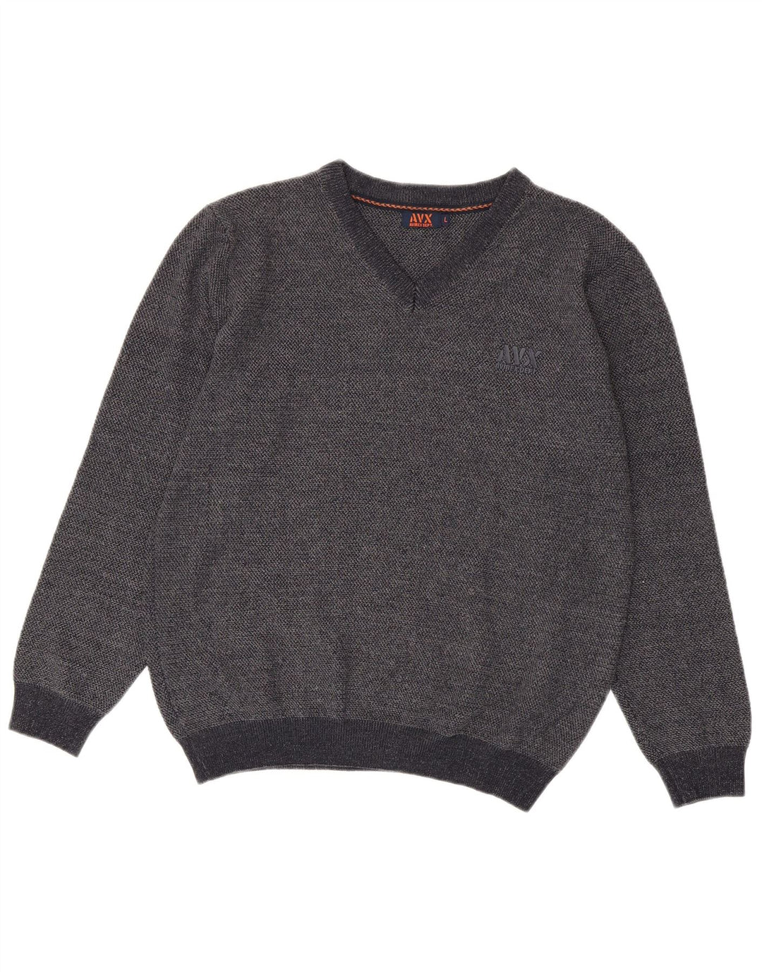 Avirex Herren-Pullover mit V-Ausschnitt, groß, graue Viskose