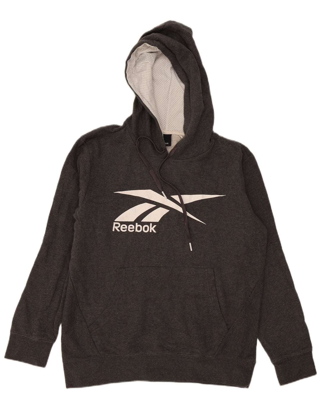 Reebok Herren Graphic Hoodie Pullover Kleine graue Baumwolle