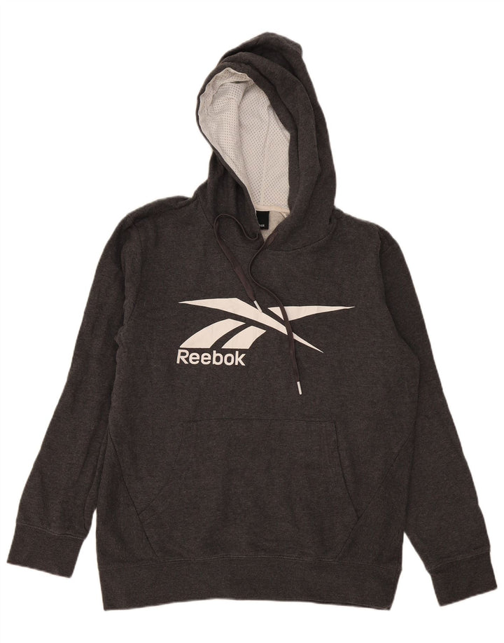 Reebok Herren Graphic Hoodie Pullover Kleine graue Baumwolle