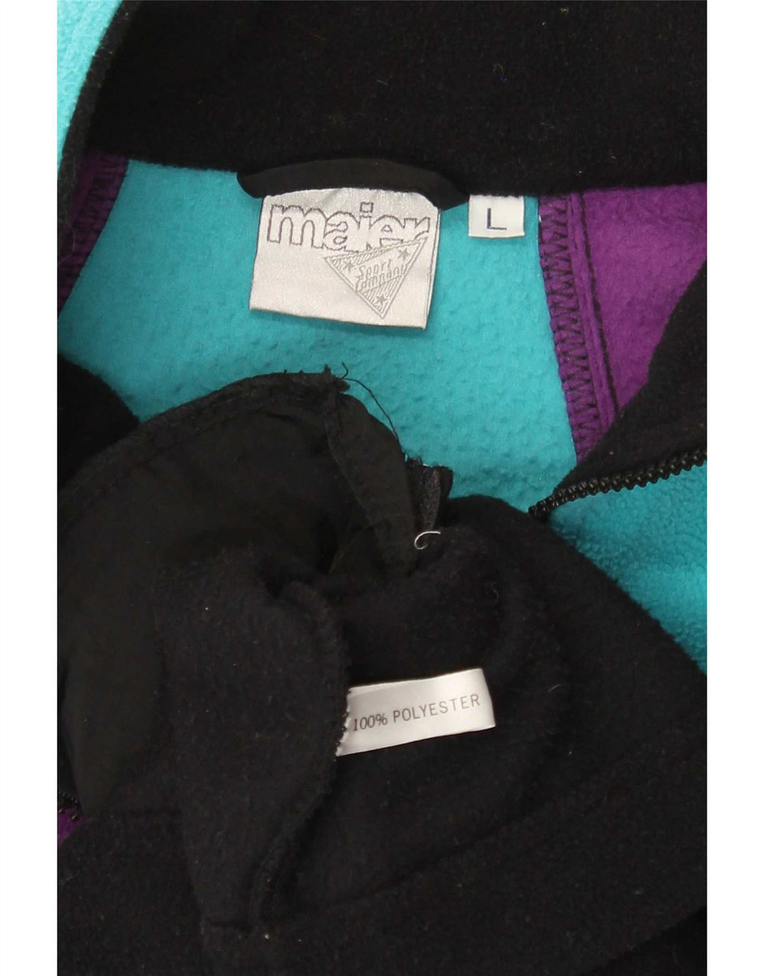 Maier Herren-Fleecejacke, UK 40, groß, mehrfarbig, Colourblock-Polyester