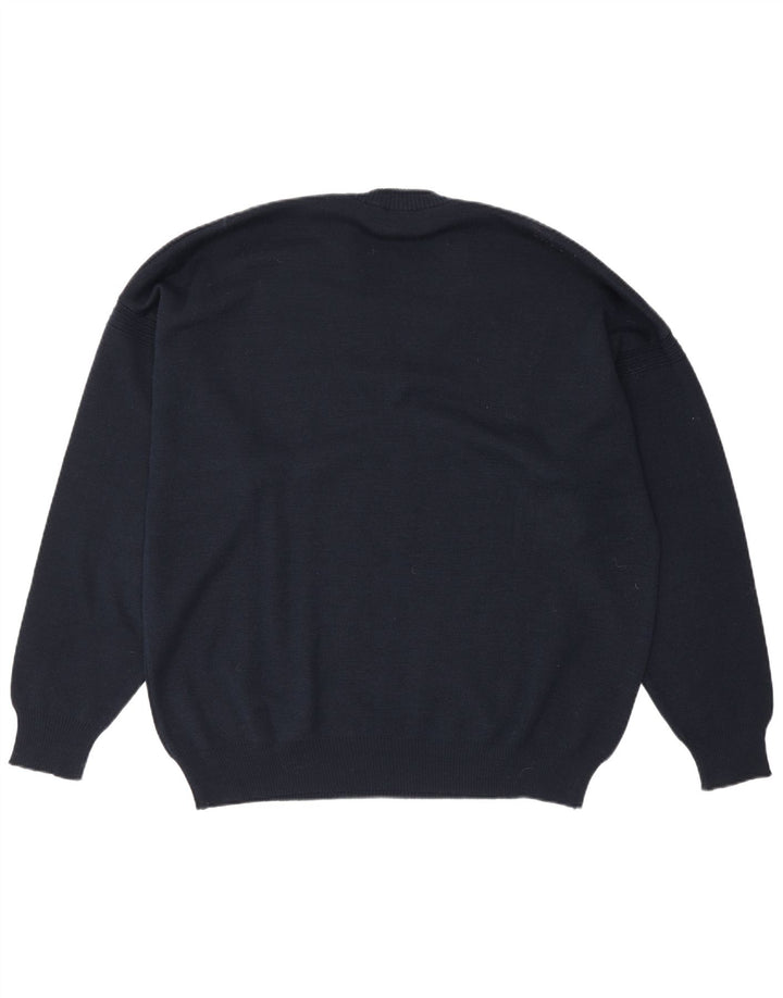 Il Granchio Herren-Pullover mit V-Ausschnitt, XL, marineblaue Wolle