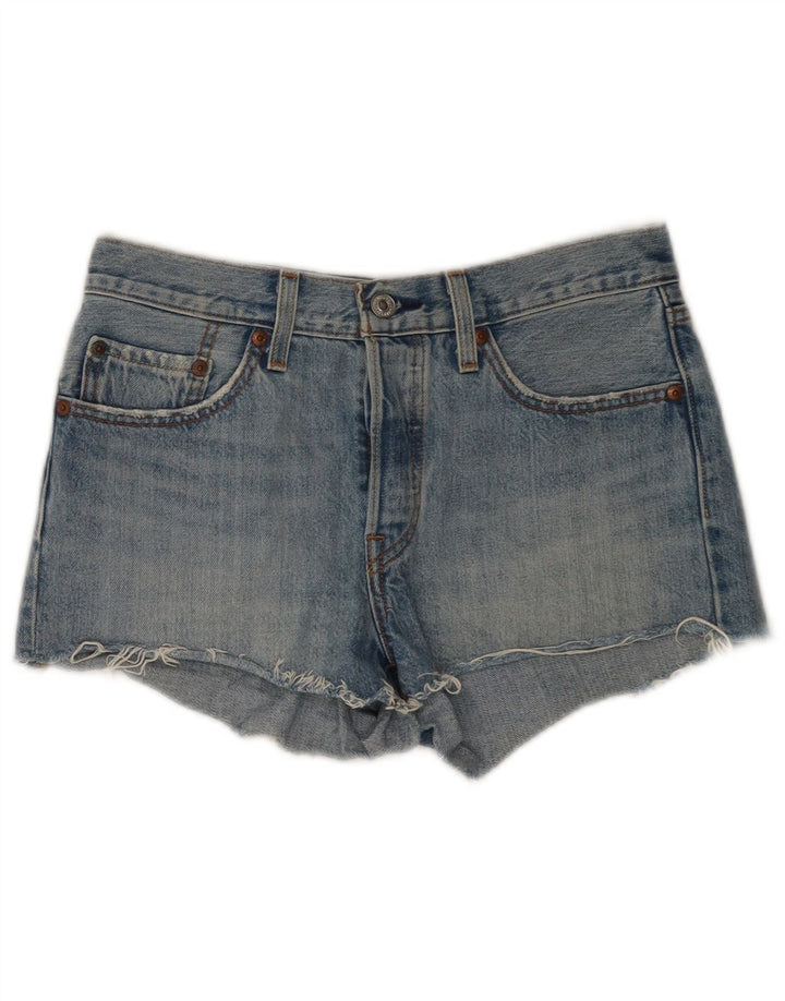 Levi's Damen 501 Distressed Denim Shorts W26 Small Blaue Baumwolle