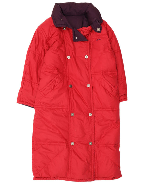 HEAD Damen Übergroßer, wendbarer, wattierter Mantel IT 48 XL, rote Baumwolle