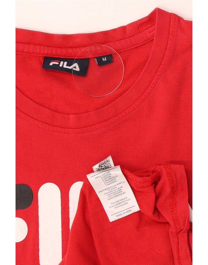 Fila Herren Grafik-T-Shirt-Oberteil aus mittelroter Baumwolle