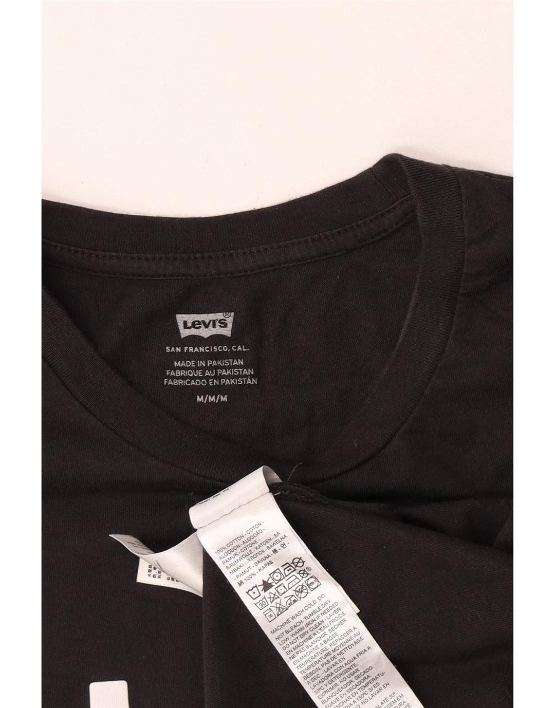 Levi's Womens Graphic T-Shirt Top UK 14 Mittelschwarze Baumwolle