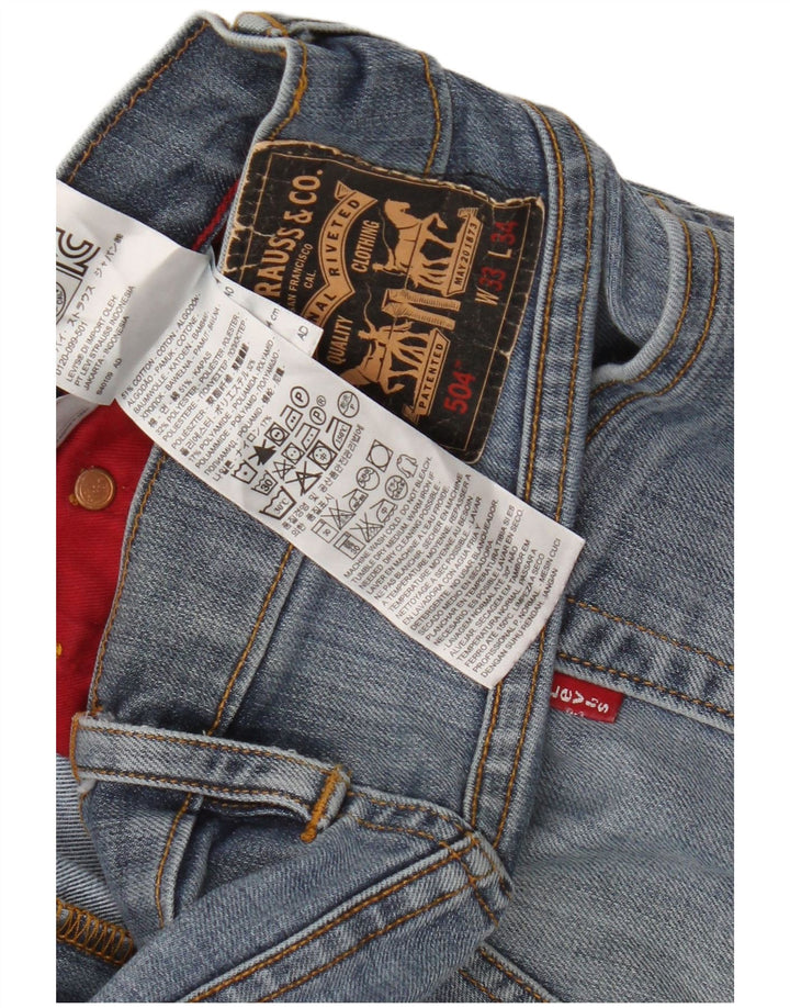 Levi's Herren 504 Straight Jeans W33 L27 Blaue Baumwolle