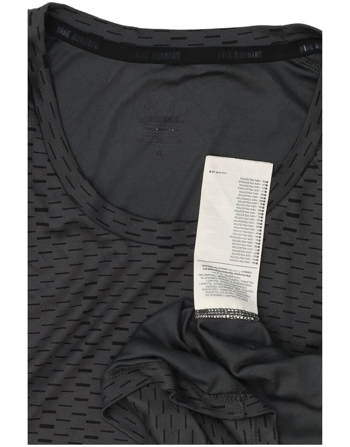 NIKE Mens Dri Fit T-Shirt Top XL Grey Flecked Polyester