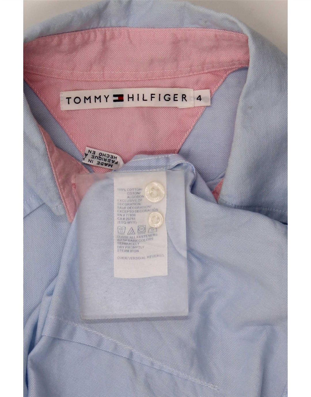 Tommy Hilfiger Damenhemd US 4 Small Blaue Baumwolle