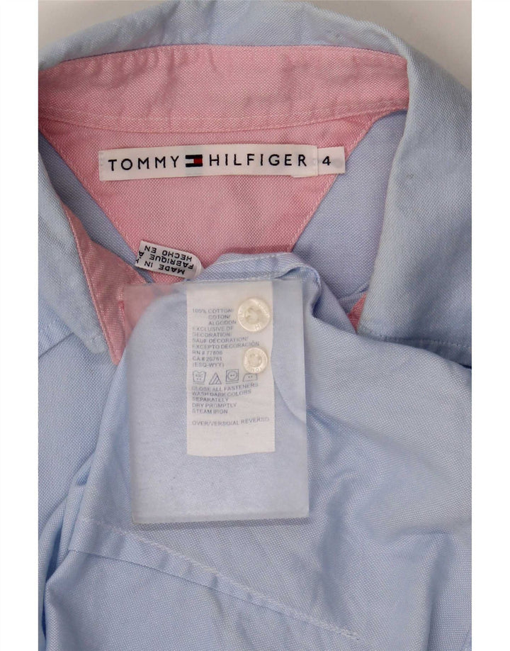 Tommy Hilfiger Damenhemd US 4 Small Blaue Baumwolle