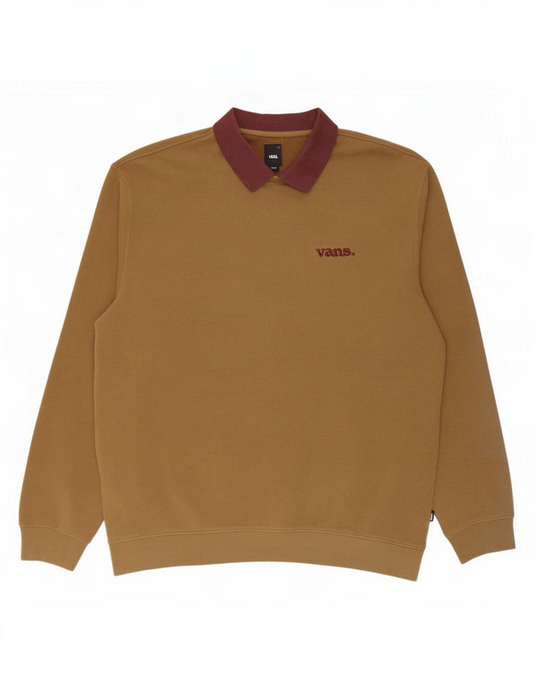 Vans Herren-Sweatshirt mit Rollkragen, 2XL, Khaki, Colourblock-Baumwolle