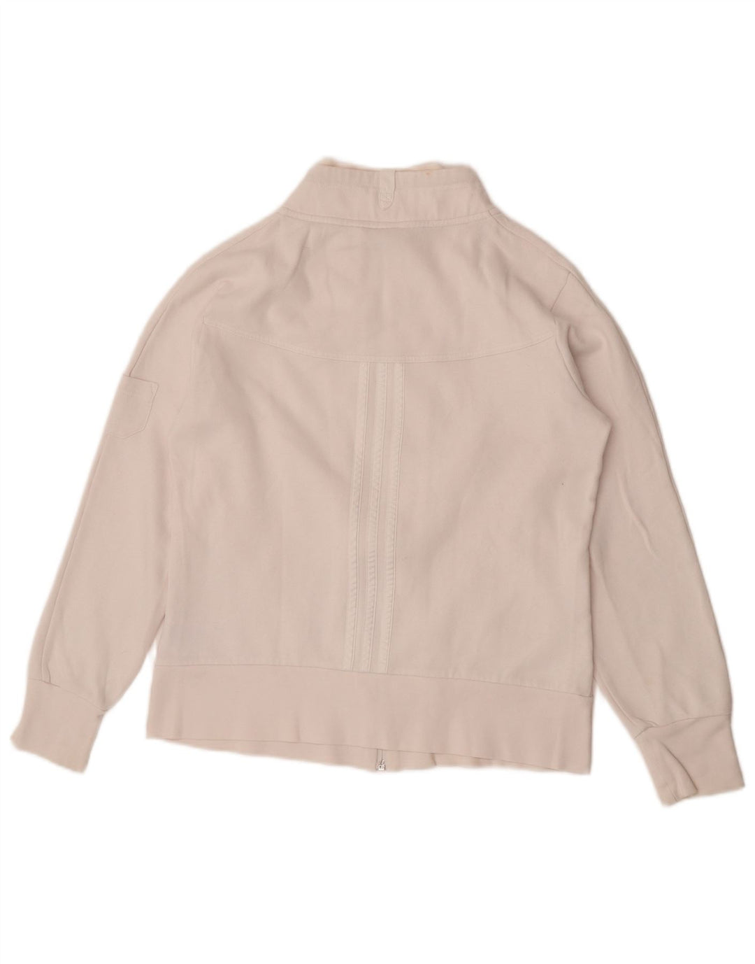 Adidas Damen Trainingsanzug Top Jacke UK 16 Large Weiße Baumwolle