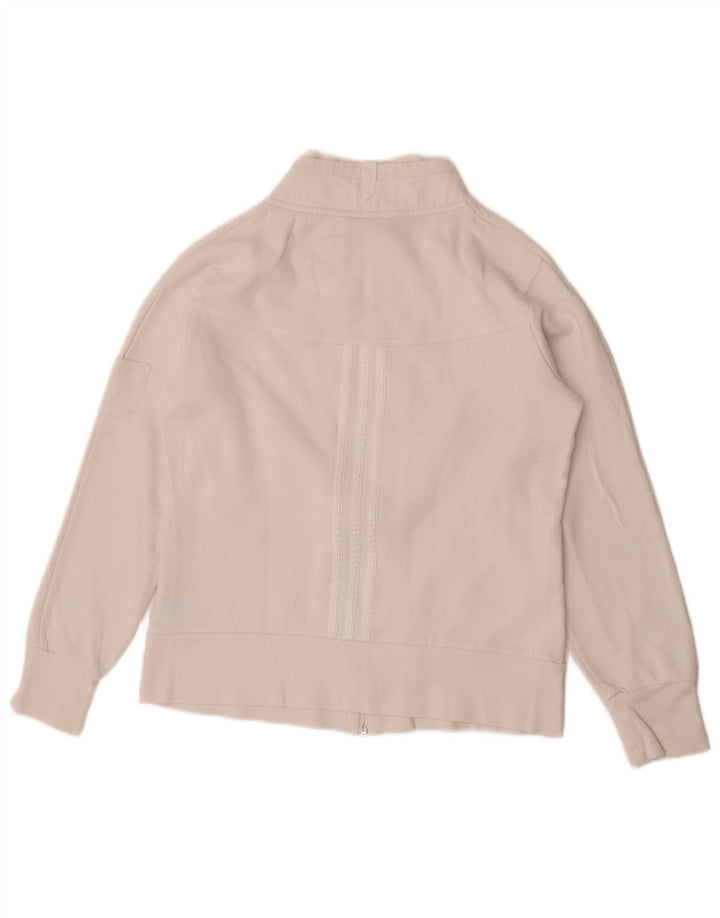 Adidas Damen Trainingsanzug Top Jacke UK 16 Large Weiße Baumwolle