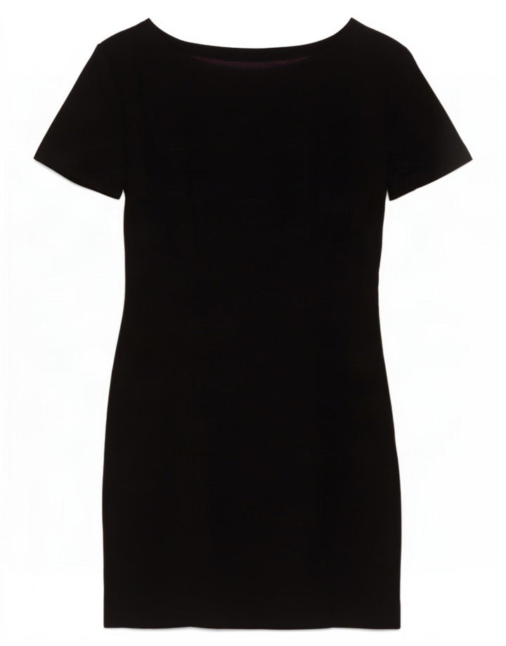 Stefanel Damen Etuikleid IT 42 Medium Schwarz Schurwolle