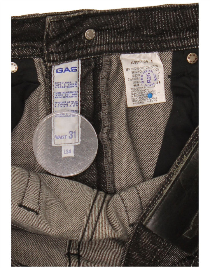 Gas Damen Straight Jeans W31 L26 Schwarze Baumwolle
