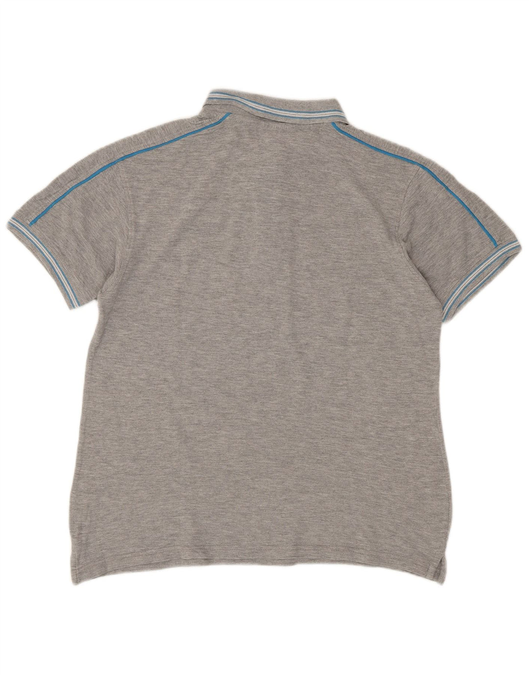 Lotto Herren-Poloshirt, groß, grau gestreift, Baumwolle