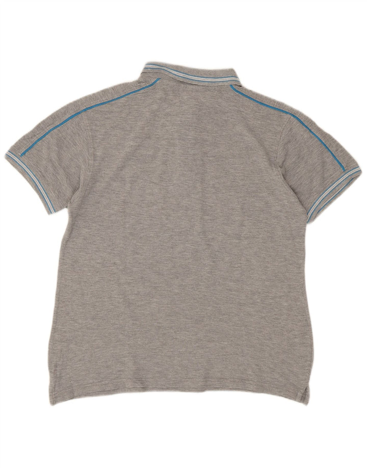 Lotto Herren-Poloshirt, groß, grau gestreift, Baumwolle