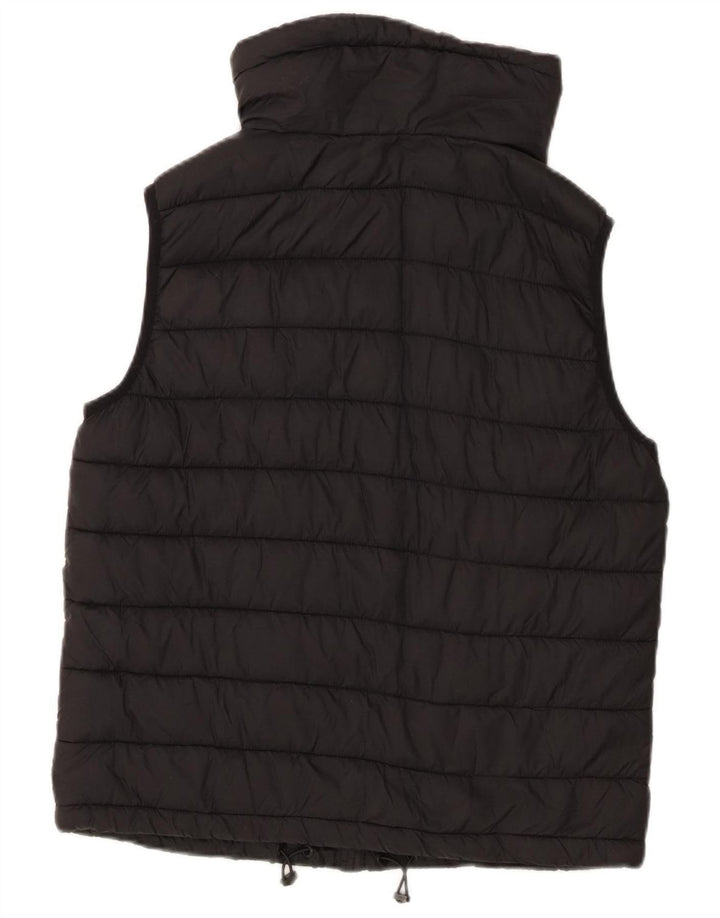 Zara Damen Wattierte Weste UK 14 Medium Schwarz Nylon