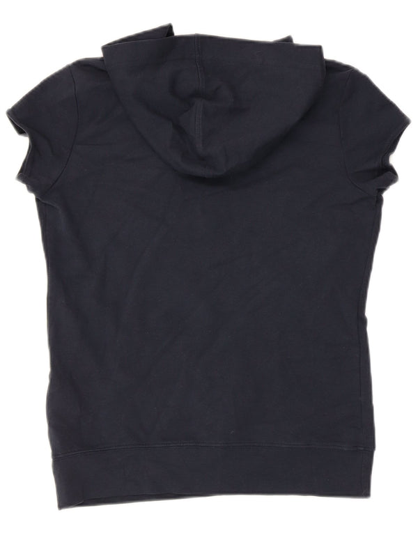 Converse Damen Kurzarm-Hoodie-Pullover UK 12 Medium Marineblau