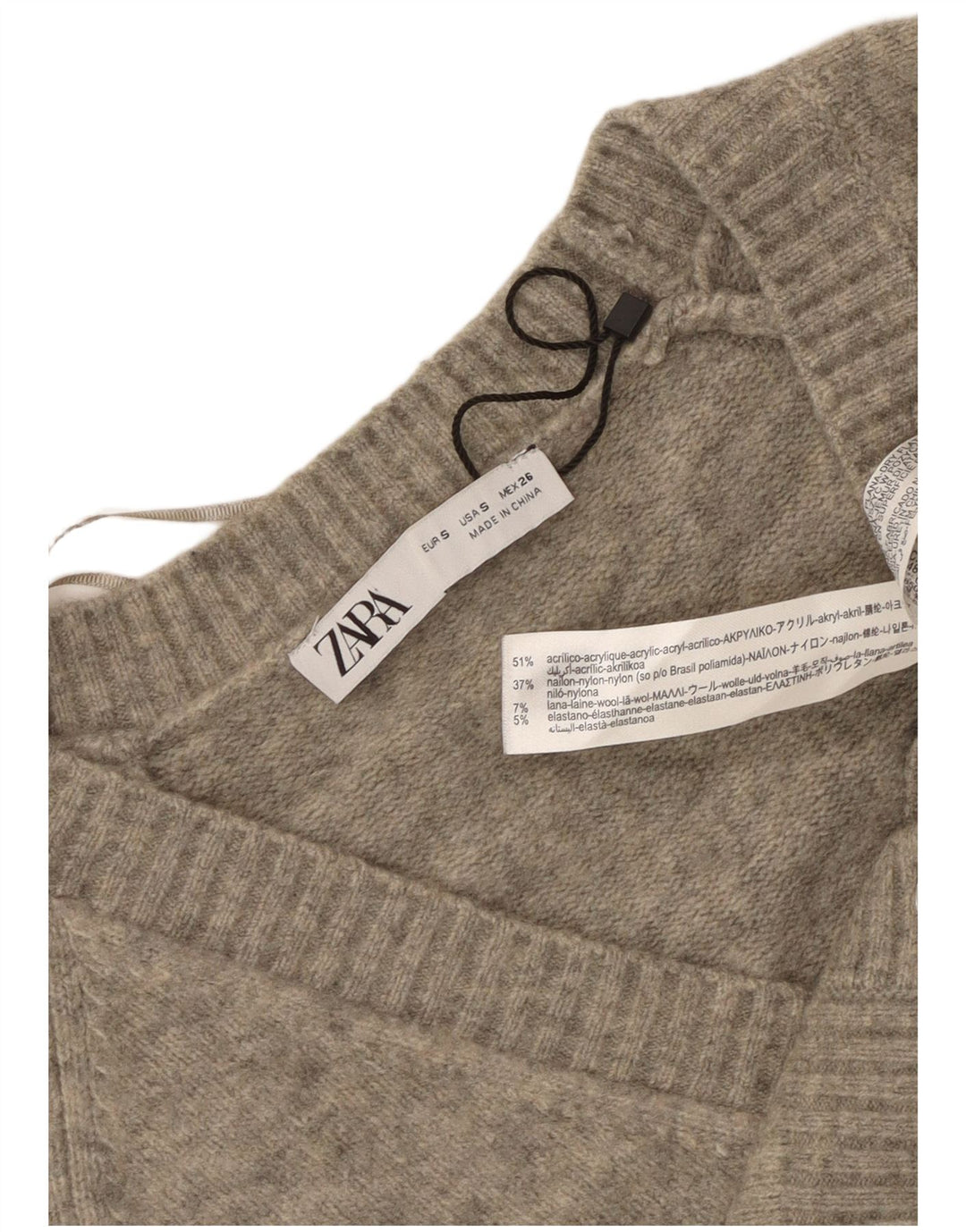 Zara Damen Crop-Oversize-Cardigan-Pullover, Gr. 10, klein, grau gefleckt