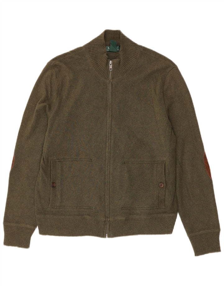 Ralph Lauren Damen-Cardigan-Pullover, UK 14, mittlere Khaki-Baumwolle