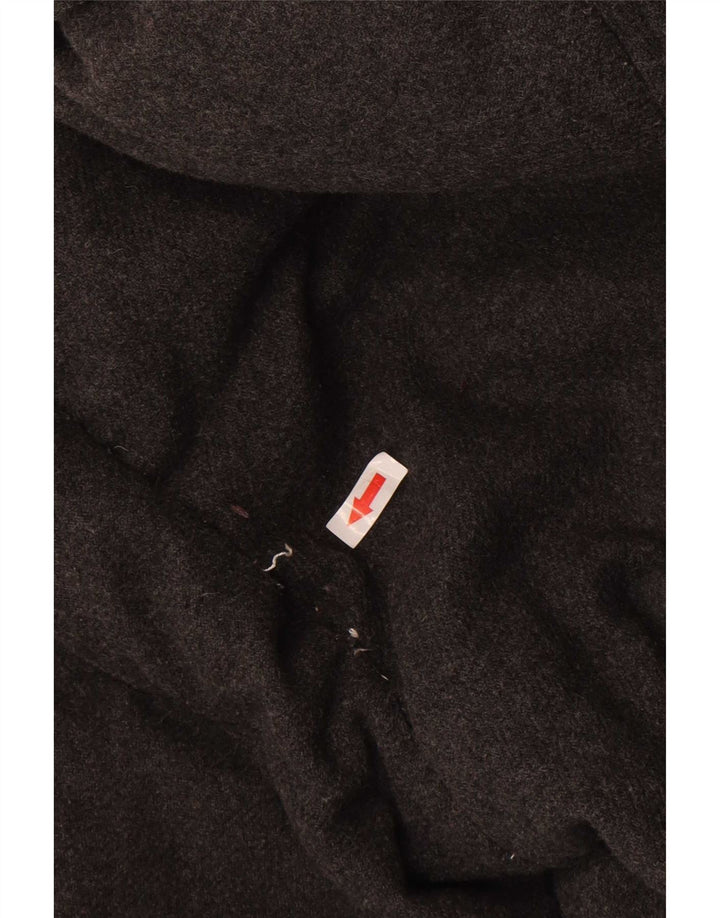 Sergio Tacchini Wattierter Herrenmantel mit Kapuze, UK 38, mittelgraues Acryl