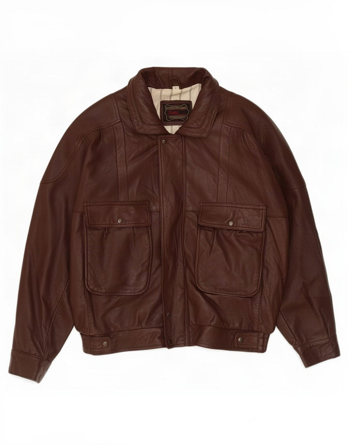 Pointers Herren Lederjacke UK 40 Large Burgund