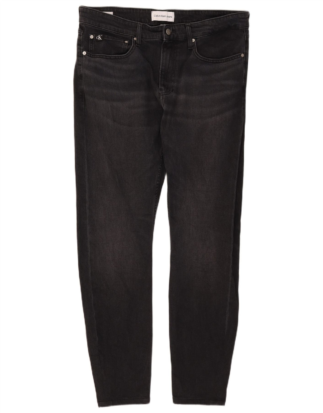 Calvin Klein Herren Slim Jeans W33 L32 Schwarze Baumwolle