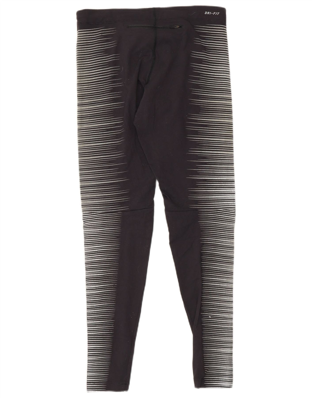 NIKE Damen Dri Fit Leggings UK 8 Kleines graues Nadelstreifen-Nylon