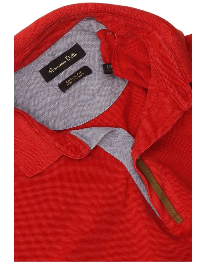 Massimo Dutti Herren-Poloshirt mit lässiger Passform, Größe L, Rot