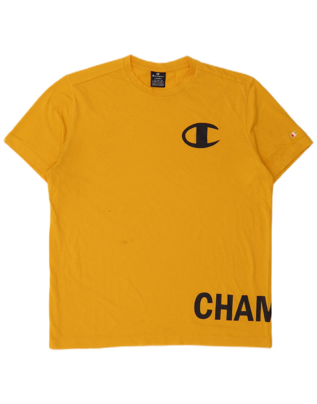 Champion Herren-T-Shirt mit Grafik, Größe L, Gelb