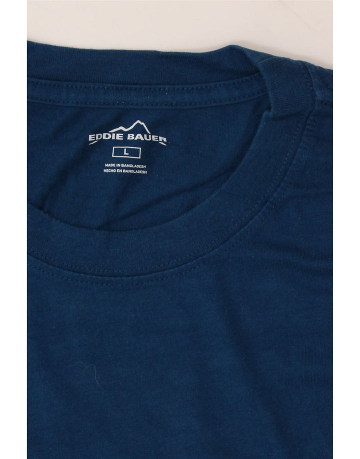 EDDIE BAUER Mens T-Shirt Top Large Blue Cotton Vintage Eddie Bauer and Second-Hand Eddie Bauer from Messina Hembry 