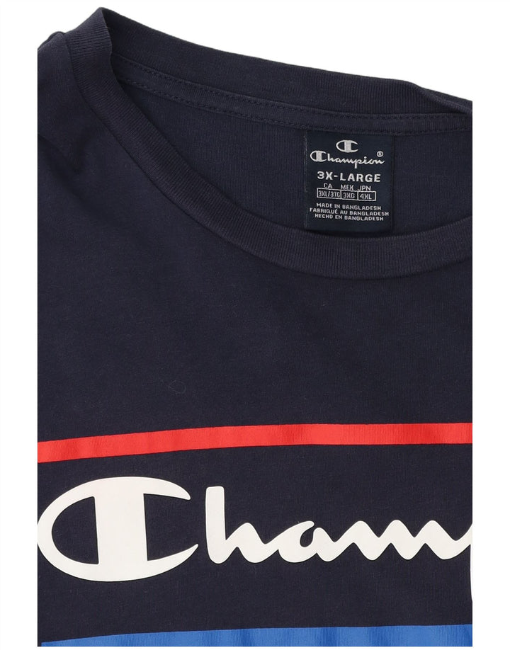 Champion Herren Grafik T-Shirt Top 3XL Marineblau