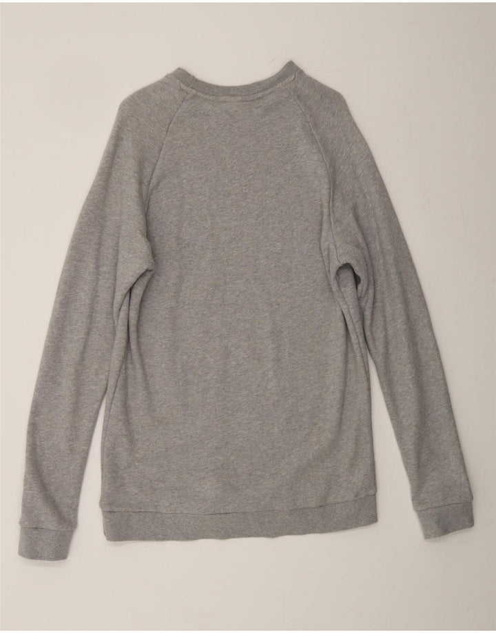 ADIDAS Womens Graphic Sweatshirt Jumper UK 14 Medium Grey Cotton Vintage Adidas and Second-Hand Adidas from Messina Hembry 