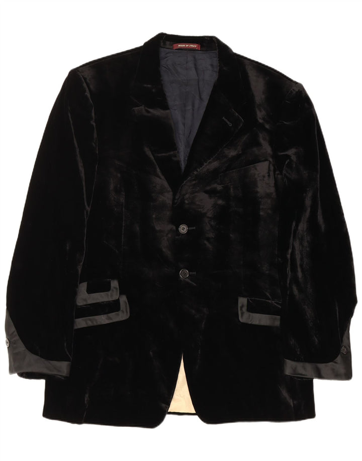 Paul Smith Herren-Blazer aus Velours mit 2 Knöpfen, UK 44, 2XL, schwarze Viskose