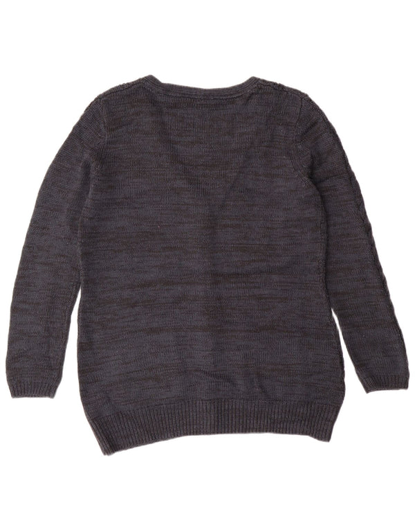 Fat Face Damen-Cardigan-Pullover UK 14 Large Marineblauer Kaschmir-Klassiker