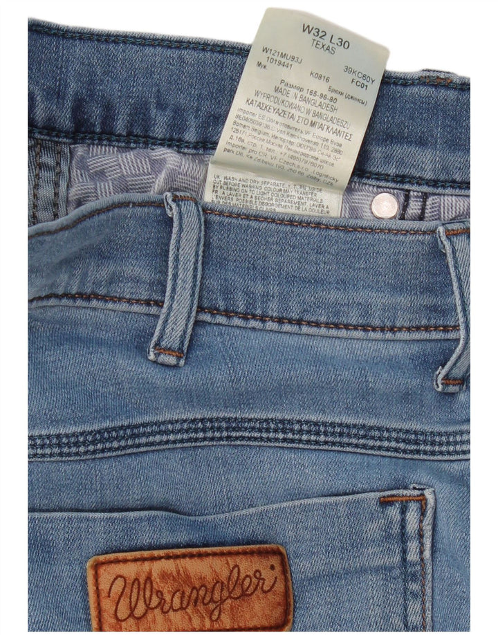 WRANGLER Herren Texas Straight Jeans W32 L30 Blaue Baumwolle