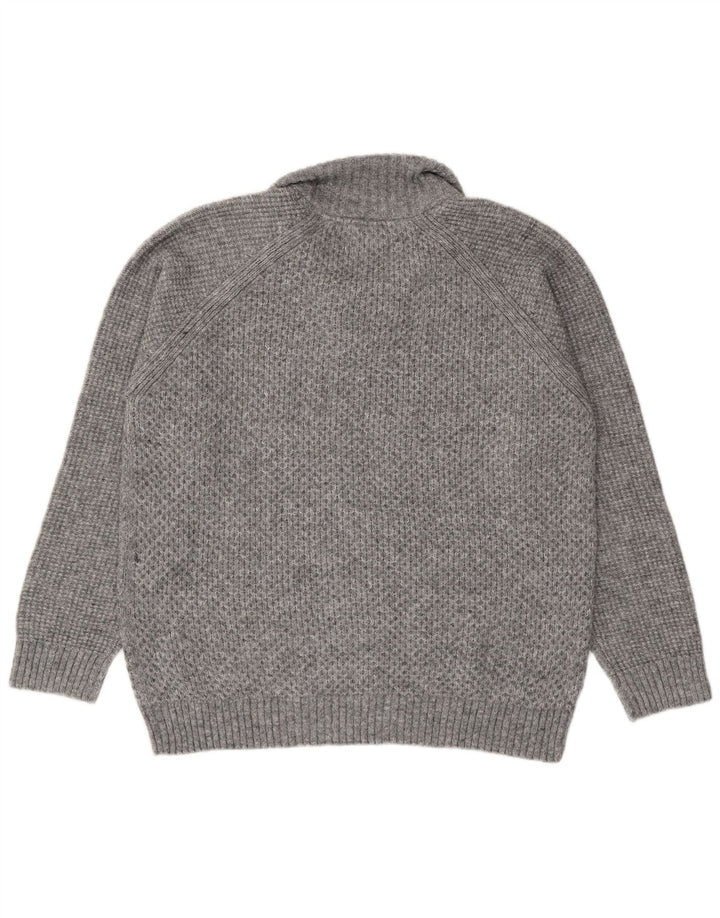 Marks & Spencer Herren-Pullover mit normaler Passform und Reißverschluss, XL, grau, Acryl